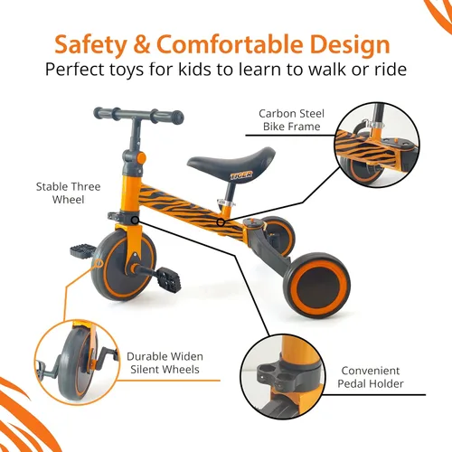 Miniatura 4 de Hurtle Triciclos 3 en 1 para niños, bicicleta de entrenamiento de equilibrio, convertible para niños pequeños, juguetes de equitación