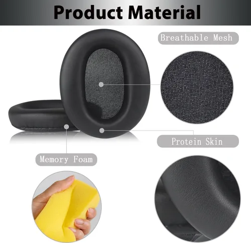 Miniatura 5 de Almohadillas de repuesto WH-CH710N, almohadillas para auriculares de piel sintética de proteína, almohadillas para Sony WH-CH700N, WH-CH710N