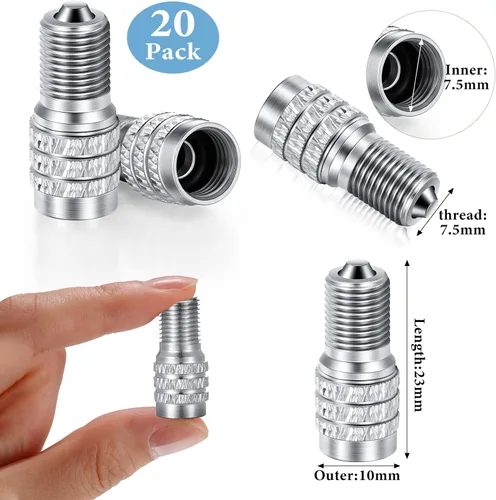 Miniatura 2 de Paquete de 20 tapas de vástago de válvula de neumático con doble sello, de Talew, para inflar válvulas de neumáticos con flujo de aire
