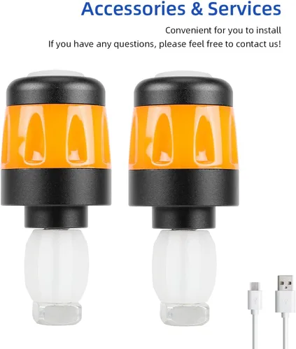 Miniatura 7 de ulip Luz de agarre para manillar señales de giro para bicicleta intermitentes para E-Scooters Lámpara indicadora recargable USB Luces de advertencia