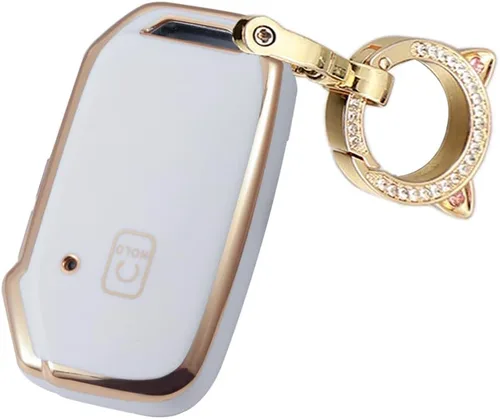 ontto Llavero de 5 botones para llavero Kia Smart Remote con llavero para Sportage Stinger Cerato Ceed Forte TPU Key Bag Beige