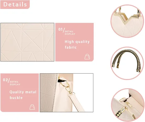 Miniatura 5 de JHVYF Monederos para mujer bolso de moda para mujer bolso de mano de piel sintética con asa superior