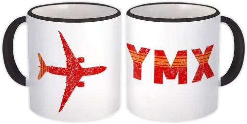 Canadá Montréal Mirabel Airport YMX - Taza de regalo de viaje piloto de aerolínea Airport - Blanco con mango negro