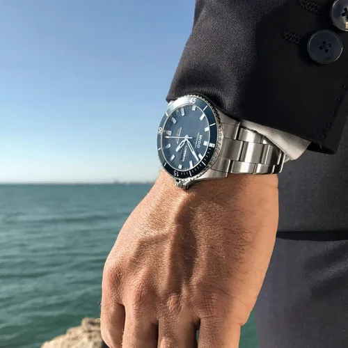 Miniatura 5 de Mido M026.430.11.041.00 Ocean Star Reloj automático analógico de acero inoxidable azul y plateado para hombre, Azul Patchwork, Reloj de buceo