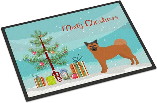 Miniatura 200 de Caroline's Treasures CK3799MAT Akita Shepherd - Tapete de árbol de Navidad de 18 x 27 pulgadas, tapete para puerta delantera, interior y exterior