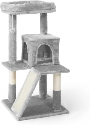 Miniatura 16 de CAPHAUS Torre de escalada alta moderna para juego en interiores para gatos grandes y gatitos, de 70 pulgadas con percha superior, casa cueva