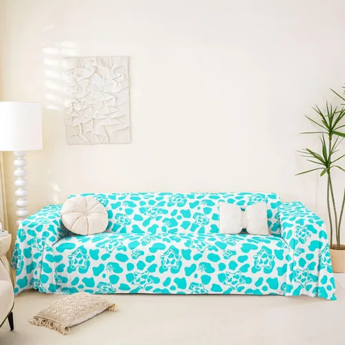 Miniatura 11 de Erosebridal Funda protectora para sofá, diseño de vaca lechera, diseño de vaca verde manzana, funda acolchada para sofá de animales occidentales