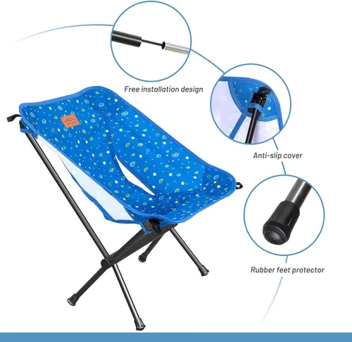 Miniatura 5 de G2 GO2GETHER Silla ligera Protable para jóvenes, tamaño plegable compacto de 12.6 x 4.3 pulgadas, solo pesa 1.6 libras, tela Oxford 600D, marco