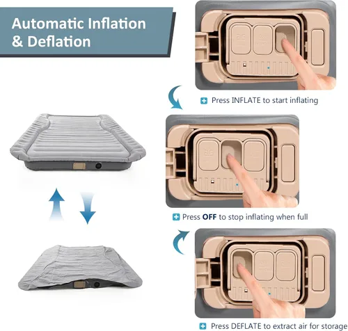 Miniatura 4 de Colchón de aire autoinflable para SUV con bomba eléctrica integrada, colchón de aire de coche para maletero, colchón portátil para automóvil