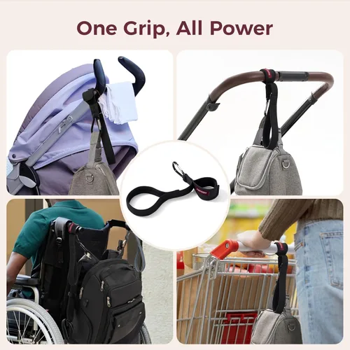 Miniatura 5 de Momcozy Correa de mango para cochecito de bebé Correa de muñeca de seguridad Correa de mano ajustable para silla de ruedas con ganchos