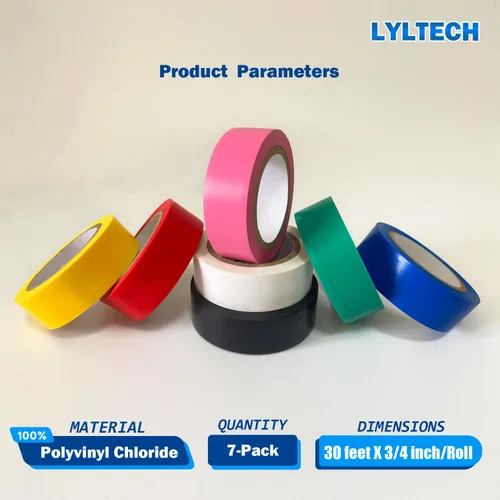 Miniatura 2 de LYLTECH Cinta eléctrica de colores 7 rollos de 3/4 pulgadas por 30 pies, impermeable, fuerte adhesivo, duradero, fácil de envolver, rosa, amarillo