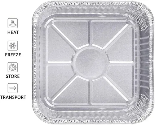 Miniatura 6 de Bandeja cuadrada de aluminio desechable para hornear pasteles profundos de 9 pulgadas, para cocinar, calentar, almacenar, preparar comidas, horno