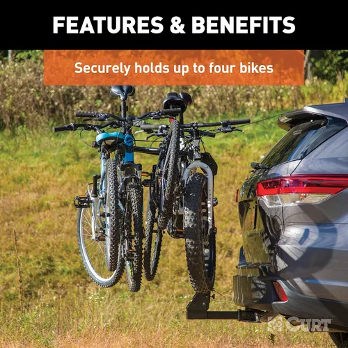 Miniatura 5 de CURT 18064 Premium - Soporte para enganche de remolque para bicicleta, se adapta al receptor de 2 pulgadas, 4 bicicletas