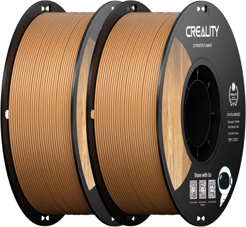 Creality Filamento de madera PLA de 4.4 lbs, filamento de impresora 3D de 0.069 in, textura seda suave, dureza, filamento de impresión de carrete de