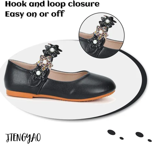 Miniatura 4 de Zapatos de vestir para niñas, zapatos de princesa con purpurina, zapatos de ballet brillantes para boda, fiesta de boda, tacón bajo con lazo
