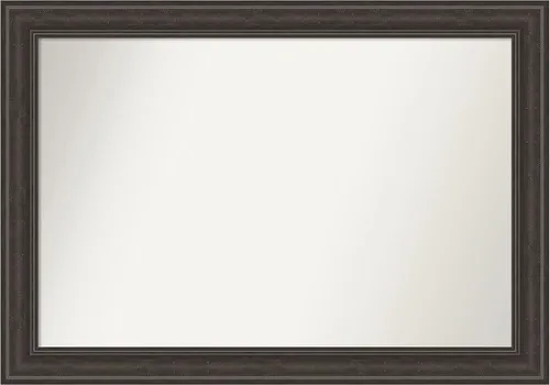 Amanti Art Espejo de baño marrón para sobre el fregadero, 31 x 44 pulgadas, espejo rectangular de vanidad de naufragio, marco de madera tradicional