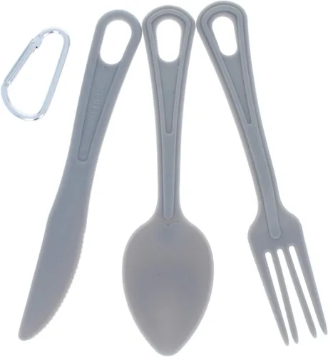 Miniatura 7 de ASR Outdoor Juego de utensilios de plástico reutilizables para mochileros, camping, viajes, 3 piezas