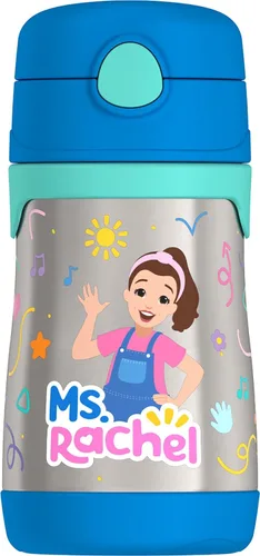 Miniatura 24 de Thermos Bebé 10 oz. Botella de acero inoxidable con popote emergente, coches