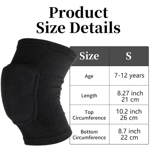 Miniatura 2 de Sibba Rodillera para Niños, Rodillera Elástica Transpirable, Protector de Rodilla de Esponja Acolchada Antideslizante para Voleibol, Danza, Correr