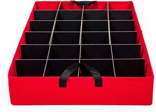 Miniatura 5 de Santa's Bags [Caja de almacenamiento para adornos navideños con divisores] - (Capacidad para 48 adornos de hasta 4 pulgadas de diámetro) Bandejas