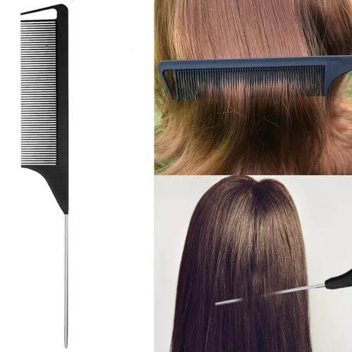 Miniatura 6 de Set de 5 piezas de cepillo para peinar hacia atrás con herramienta Topsy Tail, cerdas para peinar, peine de cola de rata para peinado de cabello