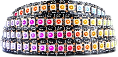 Miniatura 15 de SEZO WS2812B ECO Tira de luz LED 16.4 pies/5M 60 LED/m 300 píxeles, direccionable individualmente, programable, 5050SMD, RGB, aleación, cables Negro