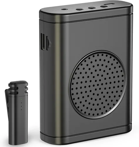 Amplificador de voz inalámbrico con micrófono Lavalier inalámbrico, altavoz Bluetooth, sistema PA, soporte USB/TF/SD, micrófono omnidireccional