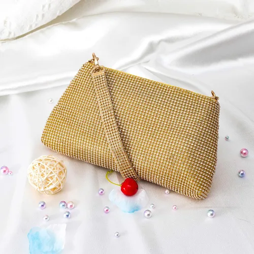 Miniatura 7 de Desy & Feeci Bolso de noche para mujer, bolso de mano completo con diamantes de imitación para mujer, dama, niña, novia, graduación, cóctel, fiesta