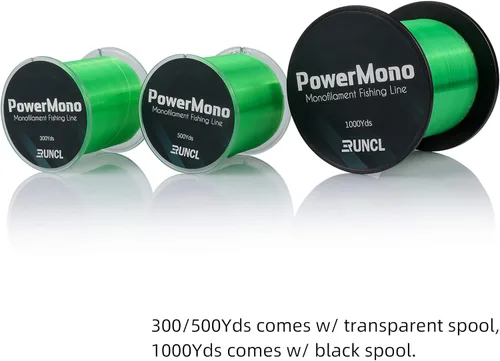 Miniatura 6 de Runcl PowerMono - Línea de pesca monofilamento de 300/500/1000 yardas, máxima resistencia, amortiguación de sacudidas, suspensión en agua, nudos