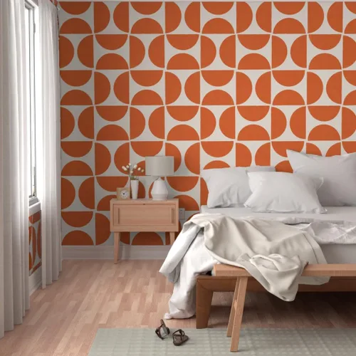 Miniatura 5 de Despegar y pegar papel tapiz Muestras - Mod Shapes Retro Geométrico Gran Escala Bold MCM Minimalismo Papel pintado personalizado extraíble por