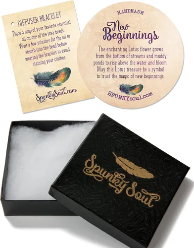 Miniatura 5 de SPUNKYsoul - Pulsera de hematita con flor de loto, apilable, para curación y nuevos principios