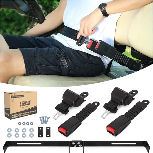 10L0L Kit de cinturón de seguridad para carrito de golf, paquete de 2 unidades de 42 pulgadas retráctiles con soporte para Yamaha/DS/EZGO TXT/RXV -