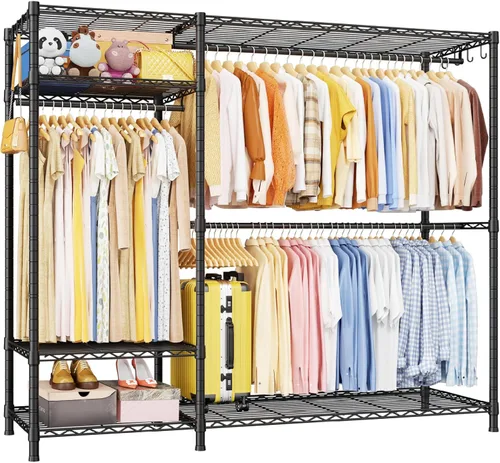 Miniatura 8 de Perchero Ulif F7, perchero de ropa resistente, percheros para colgar ropa, 6 niveles, estante de almacenamiento portátil independiente para armario