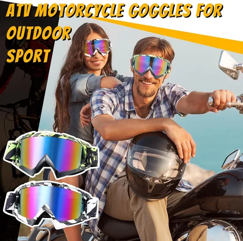 Miniatura 5 de Tallew 4 pares de gafas de motocross para motocicleta, motocross, carreras, ATV, para hombres y mujeres, deportes de potencia y esquí