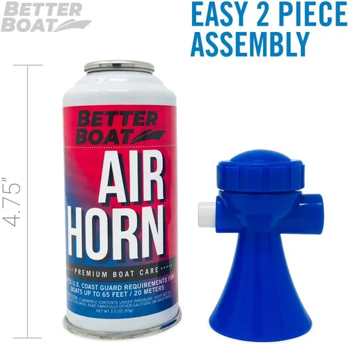 Miniatura 5 de Bocina de aire de 3.5 oz 120 dB, bocina de señal de emergencia fuerte para navegación, seguridad, caminar, acampar, bocina de niebla de mano oída