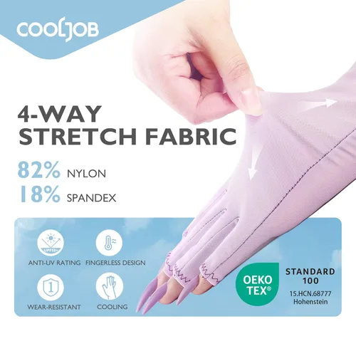 Miniatura 2 de COOLJOB Guantes anti-UV para lámpara de uñas, guantes profesionales de protección UV UPF50+ para manicuras, cuidado de la piel artística sin dedos