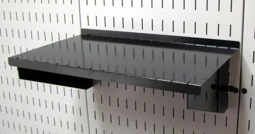 Estante Wall Control de 23 cm de profundidad, solo para uso con tablero ranurado con ranuras de marca, color negro