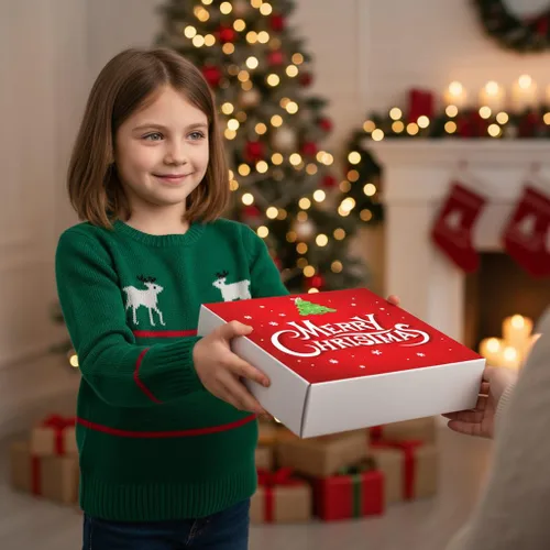 Miniatura 5 de Cestas de regalo de galletas navideñas para hombres, mujeres y niños, golosinas decoradas para galletas navideñas, azúcar envuelta individualmente