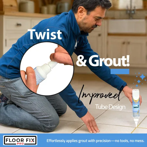 Miniatura 4 de Floor-Fix Pro Twist & Grout Kit de reparación – Reparación de lechada impermeable premezclada & Alternativa de bolígrafo de pintura de lechada