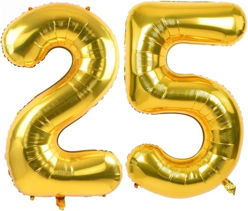 Miniatura 21 de TONIFUL Globos dorados de 40 pulgadas con números grandes del 0 al 9, globos digitales de helio del número 5, globos de aluminio de Mylar con Nmuber