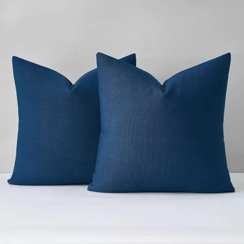 Miniatura 27 de Mixhug Juego de 2 fundas de almohada decorativas de lino para sofá y cama, cojín lumbar, color marrón claro, 12 x 20 pulgadas