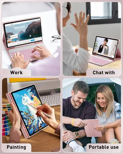 Miniatura 9 de Funda de teclado para Tab A9 de 8.7 pulgadas con teclado Samsung Galaxy Tab A9-2023 (SM-X110/SM-X115) Funda para tableta con teclado mágico