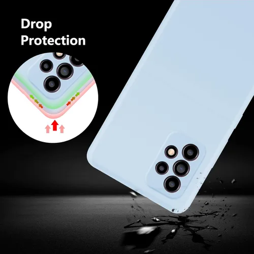 Miniatura 6 de Funda diseñada para Galaxy A52 5G / A52s 5G, silicona líquida de goma a prueba de golpes, forro de tela de microfibra suave, compatible con Galaxy