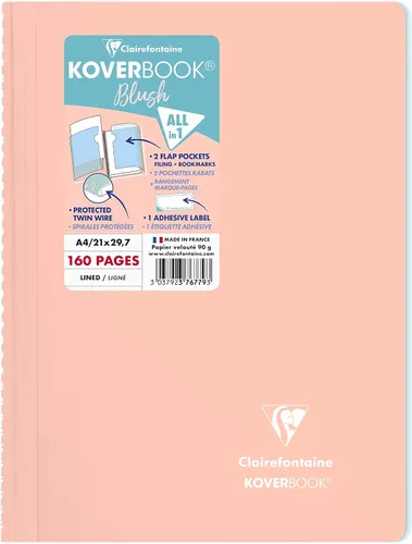 Miniatura 12 de Clairefontaine - Ref 961778C - Cuaderno con grapas Koverbook Blush (48 hojas) - Tamaño A5, regla rayada, papel de vitela cepillado de 3.17 oz/m²