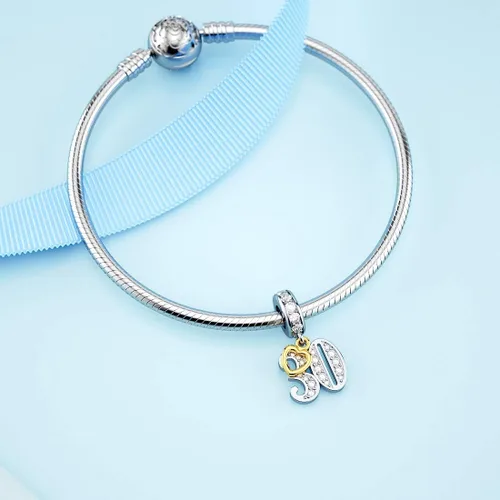 Miniatura 2 de JIAYIQI Collar con dije de plata de ley 925 con dije de corazón de oro de 18 quilates para mujer de 16, 18, 21, 30, 40, 50, 60