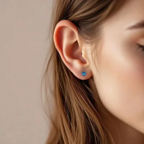 Miniatura 4 de Aretes de diamante con 4 puntas de 38 a 0.70 quilates en oro de 14 quilates, con certificación IGI