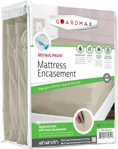 Miniatura 58 de Guardmax Funda de colchón de punto con cremallera, tamaño Queen, impermeable y a prueba de chinches, ropa de cama cómoda, suave y silenciosa con 2