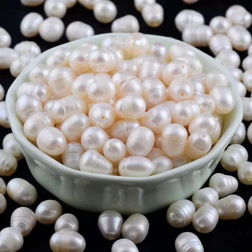 Miniatura 11 de Cuentas de perlas para fabricación de joyas, 100 piezas de 0.394 a 0.394 pulgadas (0.354-0.394 in) naturales auténticas de agua dulce cultivadas