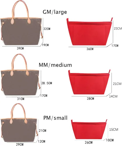 Miniatura 2 de Lckaey Organizador de inserción de bolso para Neverfull pm Shaper bolso organizador kit inserto 1070Claret-S