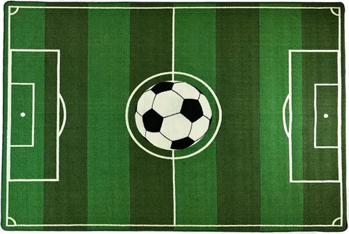Mybecca Alfombra para niños de 4 pies 11 pulgadas x 6 pies 10 pulgadas (59 x 82 pulgadas), con respaldo de gel antideslizante, campo de fútbol